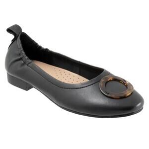 TROTTERS Gia Ornament Leather Ballet Flats Women sz‎ 8.5W Black NEW | MSRP $114